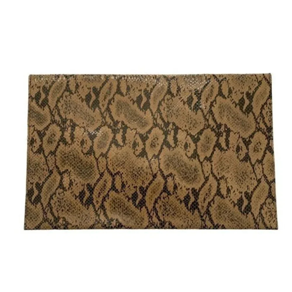 Lalla Marrakech Snake Printed Leather Envelope Clutch - Picture 4 of 5